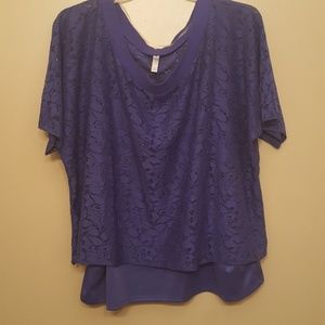 Cobalt blue 2 piece blouse